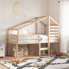 vidaXL tömör fenyőfa magasított ágy tetővel 80 x 200 cm ágy és ágykellék