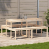 vidaXL Tömör fenyőfa piknik asztal 160x134x75 cm