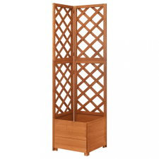 vidaXL tömör fenyőfa rácsos sarok-ültetőláda 40 x 40 x 150 cm kerti dekoráció