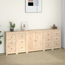 vidaXL tömör fenyőfa tálalószekrény 230x35x80 cm bútor