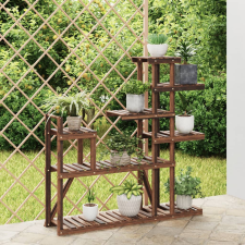 vidaXL tömör fenyőfa virágtartó állvány 110x25x111 cm kerti dekoráció