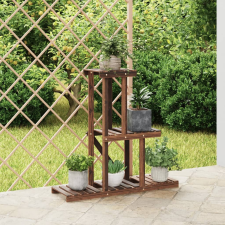 vidaXL tömör fenyőfa virágtartó állvány 81 x 25 x 75,5 cm kerti dekoráció