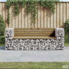 vidaXL Tömör impergnált fenyőfa gabion kerti pad 184x71x65,5 cm kerti bútor