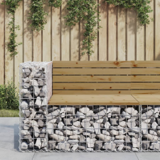 vidaXL tömör impergnált fenyőfa gabion kerti pad 92x71x65,5 cm kerti bútor