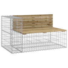 vidaXL tömör impregnált fenyőfa gabion kerti pad 122x71x65,5 cm (834385) kerti bútor