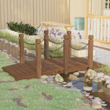 vidaXL tömör lucfenyő kerti híd lánckorláttal 150 x 67 x 56 cm kerti bútor