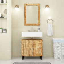 vidaXL tömör mangó- és szerelt fa mosdószekrény 62 x 33 x 58 cm fürdőszoba bútor