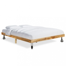 vidaXL Tömör mangófa ágykeret 200 x 200 cm ágy és ágykellék