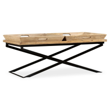 vidaXL tömör mangófa dohányzóasztal 110 x 55 x 42 cm bútor