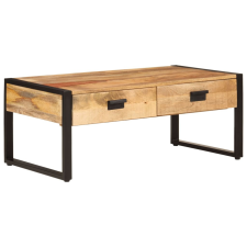 vidaXL tömör mangófa és vas dohányzóasztal 100 x 54 x 40 cm bútor