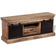 vidaXL Tömör mangófa TV-szekrény 2 tolóajtóval 100x30x45 cm (244019) bútor