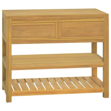 vidaXL tömör tíkfa fürdőszobaszekrény 90 x 45 x 75 cm fürdőszoba bútor