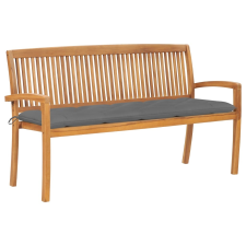 vidaXL tömör tíkfa rakásolható kerti pad párnával 159 cm kerti bútor