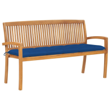 vidaXL tömör tíkfa rakásolható kerti pad párnával 159 cm kerti bútor
