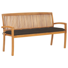 vidaXL tömör tíkfa rakásolható kerti pad párnával 159 cm kerti bútor
