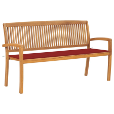 vidaXL tömör tíkfa rakásolható kerti pad párnával 159 cm kerti bútor