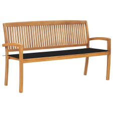 vidaXL tömör tíkfa rakásolható kerti pad párnával 159 cm kerti bútor
