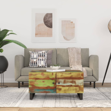 vidaXL tömör újrahasznosított és szerelt fa dohányzóasztal 80x50x40 cm bútor