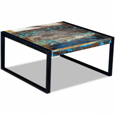 vidaXL tömör újrahasznosított fa dohányzóasztal 80 x 80 x 40 cm bútor