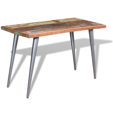 vidaXL tömör újrahasznosított fa étkezőasztal 120 x 60 76 cm bútor