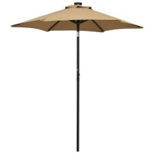 vidaXL tópszínű alumínium napernyő LED-világítással 200 x 211 cm kerti bútor