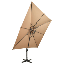 vidaXL tópszínű dupla tetejű konzolos napernyő 300 x 300 cm (312374) kerti bútor