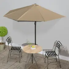 vidaXL tópszínű féloldalas erkély napernyő alumíniumrúddal 300x155 cm kerti bútor