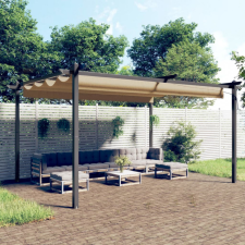 vidaXL tópszínű kerti pavilon behúzható tetővel 4 x 3 m kerti bútor