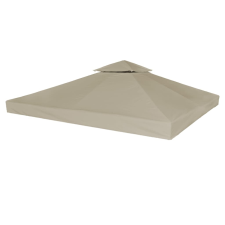 vidaXL tópszínű kétszintes pavilon tetőponyva 310 g/m², 3 x 3 m kerti bútor