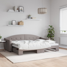 vidaXL tópszínű kihúzható szövet heverő 80 x 200 cm ágy és ágykellék