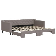 vidaXL tópszínű kihúzható szövet heverő 90 x 200 cm (3197429) ágy és ágykellék