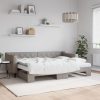 vidaXL tópszínű kihúzható szövet heverő matracokkal 80 x 200 cm