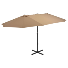 vidaXL tópszínű kültéri napernyő alumíniumrúddal 460 x 270 cm kerti bútor
