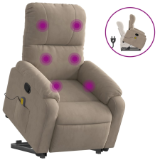 vidaXL tópszínű mikroszálas szövet felállást segítő masszázsfotel (3204936) masszázsfotel