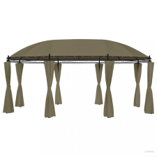 vidaXL Tópszínű pavilon függönyökkel 520 x 349 x 255 cm 180 g/m² kerti bútor