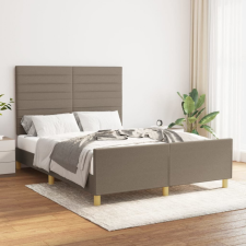 vidaXL Tópszínű szövet ágykeret fejtámlával 140x190 cm ágy és ágykellék