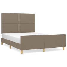 vidaXL tópszínű szövet ágykeret fejtámlával 140x190 cm (3124972) ágy és ágykellék