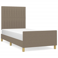 vidaXL tópszínű szövet ágykeret fejtámlával 90 x 200 cm (3125191) ágy és ágykellék