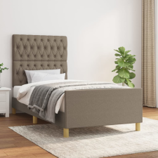 vidaXL Tópszínű szövet ágykeret fejtámlával 90x190 cm ágy és ágykellék