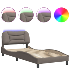 vidaXL tópszínű szövet ágykeret LED-del 80 x 200 cm (3213666) ágy és ágykellék