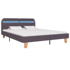 vidaXL tópszínű szövet ágykeret LED-ekkel matrac nélkül 150x200 cm (281094) ágy és ágykellék