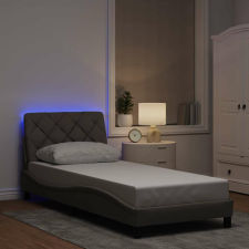 vidaXL tópszínű szövet ágykeret LED-ekkel matrac nélkül 90x190 cm ágy és ágykellék