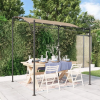vidaXL tópszínű szövet és acél pavilon 2 x 2,3 m 180 g/m²