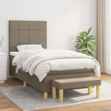 vidaXL tópszínű szövet rugós ágy matraccal 100 x 200 cm ágy és ágykellék