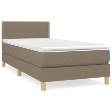 vidaXL tópszínű szövet rugós ágy matraccal 100 x 200 cm (3140517) ágy és ágykellék