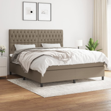 vidaXL tópszínű szövet rugós ágy matraccal 180 x 200 cm ágy és ágykellék