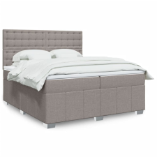 vidaXL tópszínű szövet rugós ágy matraccal 200 x 200 cm ágy és ágykellék