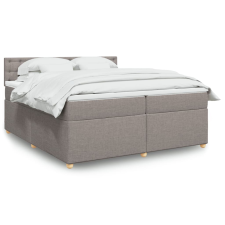 vidaXL tópszínű szövet rugós ágy matraccal 200 x 200 cm ágy és ágykellék