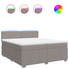 vidaXL tópszínű szövet rugós ágy matraccal 200 x 200 cm (3289472) ágy és ágykellék