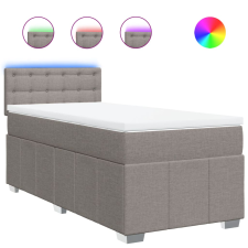 vidaXL tópszínű szövet rugós ágy matraccal 90 x 200 cm (3289269) ágy és ágykellék